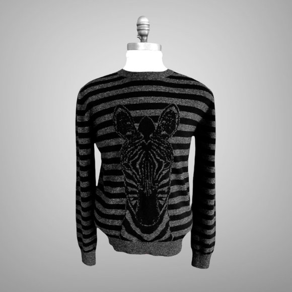 Hermes NWT Mens Crewneck Zebra Sweater EU Size S Wool Cashmere - Picture 11 of 11